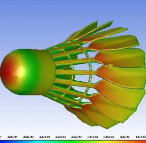تحلیل دینامیک سیالات محاسباتی توپ بدمینتون CFD